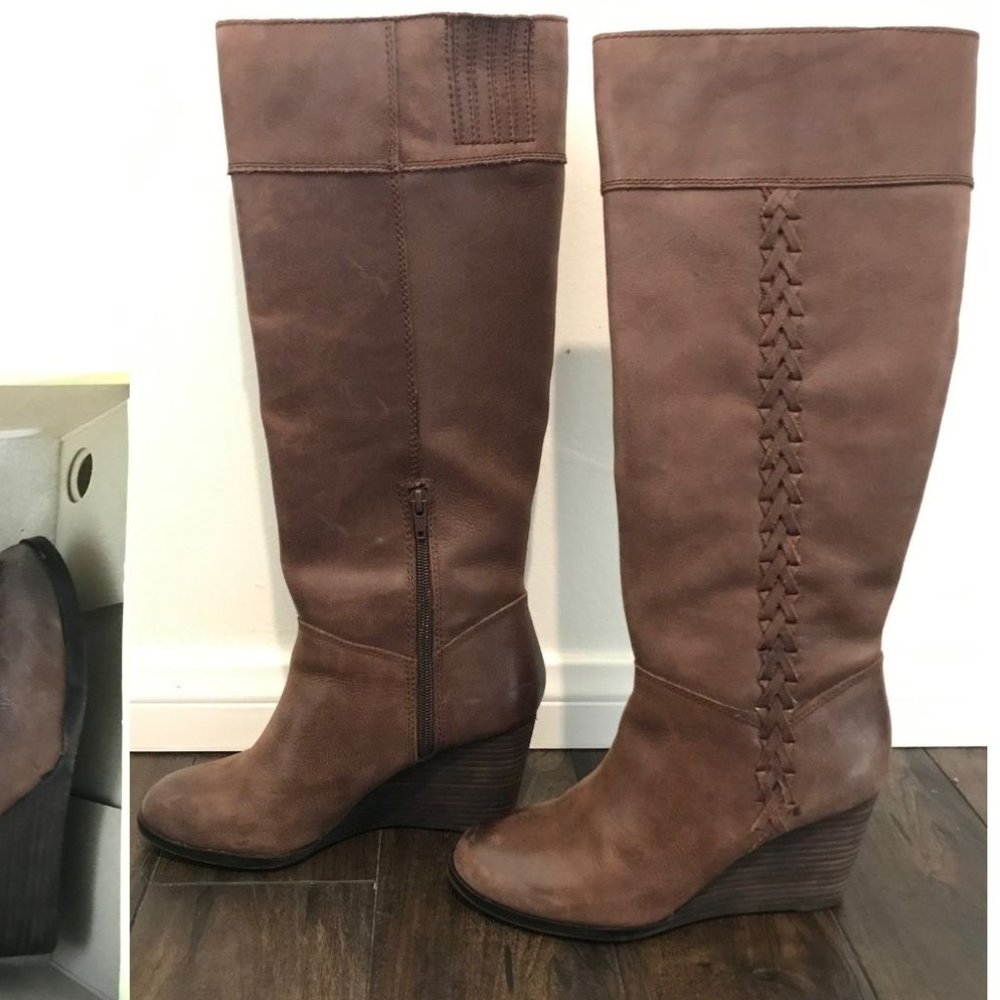 Lucky Boots Sanna Leather Wedge Boots